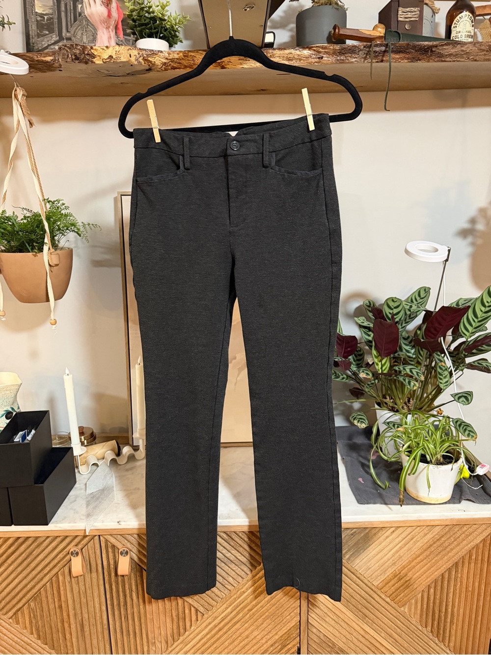 NYDJ Straight Leg Dress Pants in Dark Gray with Lift x Tuck Technology